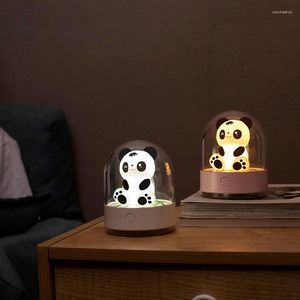 Lâmpadas de mesa fofas panda noturna LED LED RGB Luzes de lâmpada em cores para crianças Quarto Baby Kids Gift