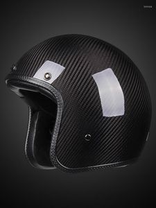 Motorcycle Helmets Motorbike Helm Moto Bike DOT Carbonfiber Retro Helmet Casco Japanese Style 3/4 Open Half Face