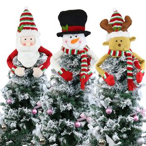 Christmas Decorations Tree Top Star Santa Claus Snowman Ornaments Xmas Felt Hat Pendant Merry Decor for Home 2023 221123