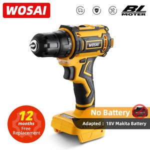 Elektrikli Matkap Wosai MR 50nm Fırçasız 251 Tork Ayarları 2Speeds Güç Tornavida 20V Kablosuz 221122