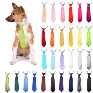 Dog Apparel 50/100pcs Solid Color Large Bow Tie Neckties Big Ties For Pet Elastic Dogs Grooming Products