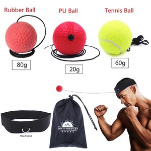 Punchingbälle, Box-Reflexball-Set, 3 Schwierigkeitsstufen, mit verstellbarem Kopfband für Schnelligkeit, Reaktion, Beweglichkeitstraining, 221122