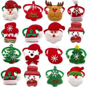 Abbigliamento per cani 30/50 pezzi Pet Natale Gatto Papillon Cravatte piccole Babbo Natale Pupazzo di neve Cervi Accessori per toelettatura