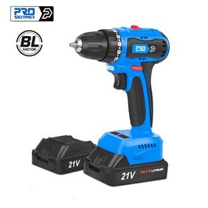 Electric Drill 40nm Brushless Mini Screwdriver Cordless 21V 2000mah Battery 5 bitar av prostormer 221122