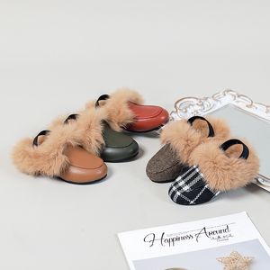 Slipper Kids Shoes Kids Fur Slides Slides Slipes Slip на тапочках малыш