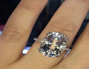 Origin Natural karat Moissanite Gemstone Real K White Gold Jewelry Ring for Women Classic Oval Shape Bizuteria Ring Female4783189