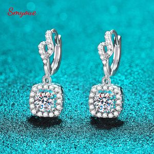 Charm Smyoue White Gold 1Ct D Brincho de queda de cor para mulheres Crie jóias de casamento de diamante S925 Sterling Silver GRA 221119