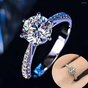 Küme Yüzükleri mm Bakır Kaplama Gümüş Klasik Yeniden Doğrulanabilir Altı Claw Women Ring Ayarlanabilir Lady Finger Jewelry Sevgililer Günü Hediyesi
