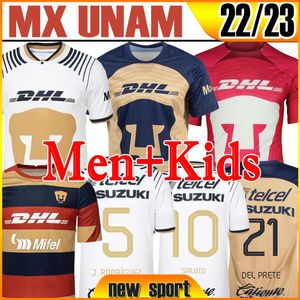 22 MX Club Unam Cougar Soccer Jerseys Away New Sport G Gonzalez Malcorra Mora Iturbe Rodriguez Liga MX Kit Ajouter des sets complets Shirts de football Men Kids Top