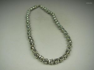 Подвесные ожерелья антикварные китайские украшения Miao серебряное ожерелье Будды моделирование 601