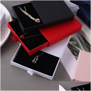 Jewelry Boxes Cardboard Der Display Jewelry Box Thick Paper Boxes Jewelrys Gift Packaging Case Sponge Insert Drop Delivery Dhvme