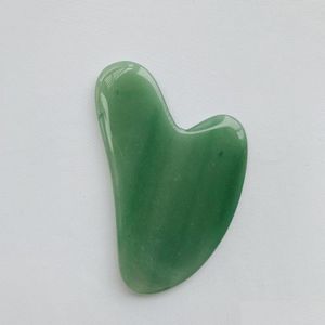 Massageador de rosto 100 Natural Aventurine Gua Sha Scra Mas Verde Guasha Roller Jade Placa Ferramenta para Droga de Droga de Facos Saúde Beau DH89G