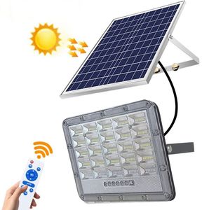 Luzes de inunda￧￣o solares refletor solar destaque LED Light Light 1m Cord Outdoor Garden House Controle remoto ￠ prova d'￡gua
