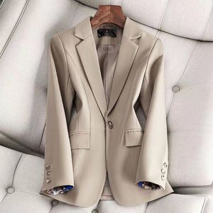 Womens Suits Blazers Tide Marka Yüksek kaliteli retro moda tasarımcısı saf renk serisi takım elbise ceketi bir toka ince artı boyutu kadın giyim e1819