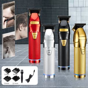 Aparador de cabelo clipper de ouro profissional para homens recarregáveis ​​barbeiro de corte sem fio T estilo de máquina t barba 221122