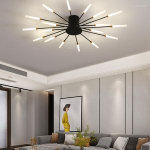 Deckenleuchten LODOOO Moderne LED für Wohnzimmer Schlafzimmer Schwarz/Gold Esszimmer Küche Lampe Innenbeleuchtungskörper