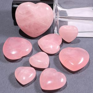 Intagliato 20MM 25mm 30mm Pietra naturale rosa Cuore Ornamenti Cristallo Minerali Guarigione Reiki Quarzo rosa Regali fai da te Citrino Decorazioni per la casa