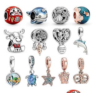 Argento Adatto a bracciali Pandora 20Pc Statua della Libertà Delfino Pappagallo Sea Horse Ciondola Charm Bead Fit Charms Bracciale Perline Per 925 St Dhuye