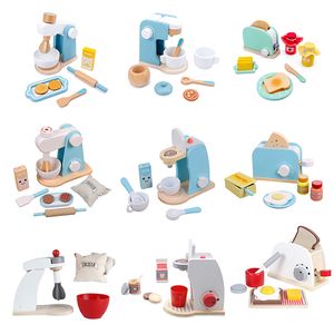 Cucine Gioca Cibo Simulazione in legno Cucina Giocattolo Bambini Fai finta di cucinare Casa Macchina per il pane Caffè Bambino Prima educazione Regalo divertente 221123