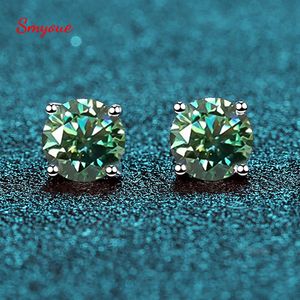 Stud Smyoue Cada 052ct Bluegreen Studs Brincos para Mulheres Espumantes Diamante Jóias Certificadas 100% S925 Sterling Silver 221119