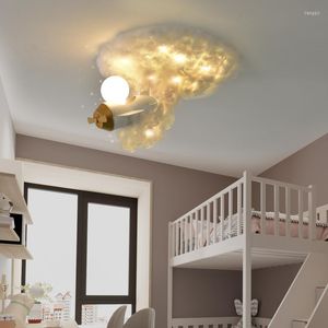 Avizeler Modern Led Avize Aydınlatma Yatak Odası Karikatür Roket Tavan Fikstür Bebek Erkek Kız Kızlar Oda