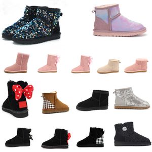 أحذية قطنية Snow Boots أحذية قصيرة أحذية شتوية سميكة أفخم طالبة دافئة مضادة للانزلاق فلاش 21-46 NO422