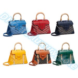 Luxurys Saigon borsa a tracolla in legno gy Borsa in vera pelle con manico superiore in bambù portafogli Borse tote firmate uomo donna cross Body moda pochette da viaggio con patta