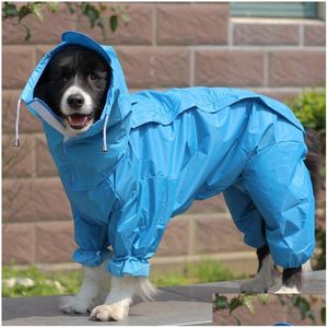 Dog Apparel Large Pet Dog Apparel Raincoat Waterproof Rain Clothes Jumpsuit For Big Medium Small Dogs Golden Retriever Outdoor Cloth Dhoqu