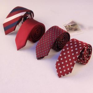 Bogen einzigartige Design Mode Explosion Business M￤nner schmale Krawatten Accessoires Br￤utigam verheiratet 5 cm 6 cm Wein Red Black Dekorative