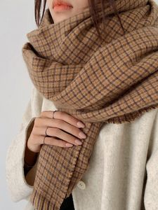 Schals Imitation Kaschmir Frauen Winter Schal Doppelseitig Plaid Scarve Wrap Schal Femme Mujer Dame Preppy Stil Bufandas Stolen Foulard 221122