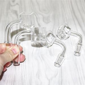 Smoking Sugar Cube Quartz Banger Nail Clear Joint Square Domeless Nails 14mm 10mm Male 2mm Thick Dab Rig glass ash catchers dabber tool