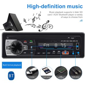 Lettore stereo per autoradio Lettore MP3 per auto Bluetooth digitale 60Wx4 Radio FM Audio stereo Musica USB / SD con ingresso AUX In Dash