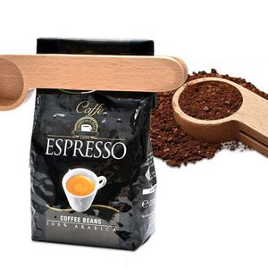 Spoon Wood Coffee Scoop With Bag Clip Tablespoon Solid Beech Wooden Measuring Scoops Tea Bean Spoons Clips Gift C1122