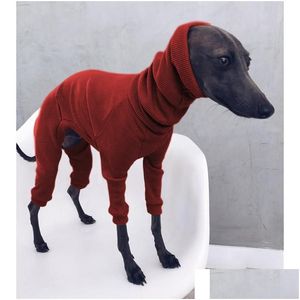 Dog Apparel Hood Solid Color Pet Clothing Supplies Four Legs Long Bib Dogs Sweater Jacket Vest Fashion Dog Apparel 24Lm M2 Drop Deli Dhqqu