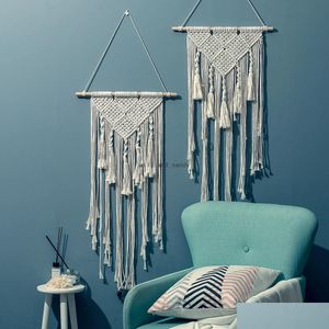 Altri decorazioni per la casa rame muro appeso tassel tessuto tende araccia brance boho decorazioni per la casa finestra goccia goccia giardino dh6lj