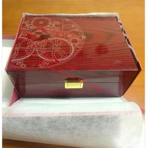 Caixas de relógio de luxo CASE Mens Aquanaut Papéis Corte Caixa de madeira vermelha grande para Nautilus LOW O