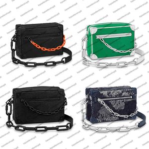 M55702 MINI SOFT TRUNK designer bolsa masculina feminina lona estampada em relevo couro de bezerro genuíno caixa corrente bolsa tiracolo bolsa tiracolo bolsa de mão