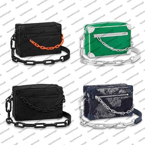 M55702 MINI MIĘKKI TRUNK projektant mężczyzna kobiet torba płótno tłoczony nadruk oryginalna skóra cielęca Chain box cross-body shoulderbag torebka torebka