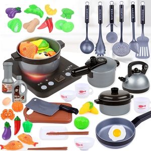 Mutfaklar Yemek Oyun 44pcs Mini Kids Oyuncaklar Pişirme Pot Pan Taklit Oyuncak Cook Simülasyon Autarları Çocuklar İçin 221123