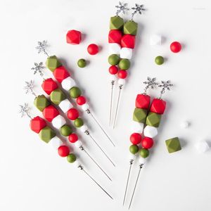 Baking Moulds Christmas Sugar Biscuit Cookie Icing Pin Cake Decorating Exhaust Needle Fondant Painting Stir Accessories