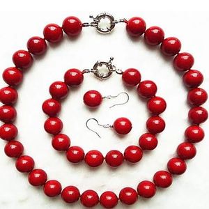 NEW 12mm Huge Black South Sea Shell Pearl round Necklace Bracelet Earring women Jewelry set