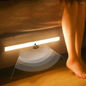 Lade-LED-Lampe mit PIR-Bewegungssensor, 30 cm, Schrank, Küche, Nachttisch-Induktions-Nachtlampen, Kleiderschrank-Licht