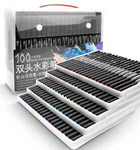 486072100 marcatori ad acquerello a colori per disegnare pittura set da colorare di acqua professionale Penna set di penna per la scuola9292755