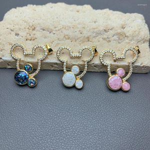 Charms Beautiful Sea Shell Abalone Cute Mouse Head Pendants For Jewelry Making Fashion Necklace Accessories Wholesale