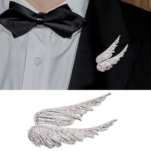 Women Rhinestone Angel Wings Brooches Pin Glitter Feather Collar Pin Luxury Brooch Corsage New Fashion Clothes Decor