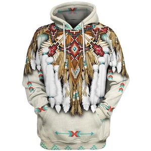 Erkek Hoodies Sweatshirts Vintage Indian 3D Baskılı Harajuku Moda Sıradan O yakalı kapüşonlu büyük boy kazak üst erkek giyim 221123