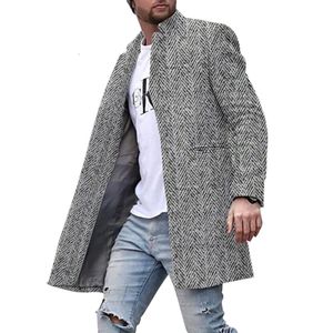 Misto lana da uomo Moda Cappotto di lana Giacca a vento Medio-lungo Tinta unita Giacca colletto Giacca lunga manica calda Cardigan Soprabito Top 221123