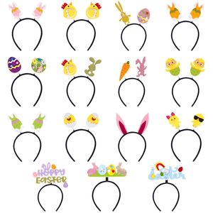 Easter Headbands Carrort Bunny Egg Chicken Shaped Cute Rainbow Eggs Hairband for Easter Party Girls Women Decoration