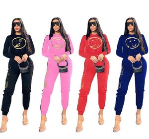 2024 Marca de designer Terno Jogger Terrefato feminino Impressão casual de duas peças calças de pulôver roupas de manga longa de manga longa