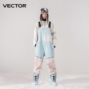 Pantaloni da sci VECTOR Spessa Uomo Donna Salopette da sci Salopette Tuta Bavaglino Impermeabile Inverno Caldo Antivento Sport all'aria aperta Snowboard 221122